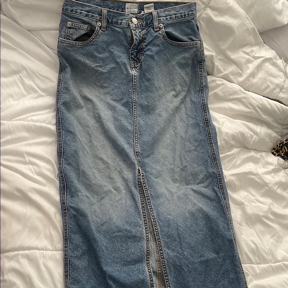 Classic Blue Denim Skirt